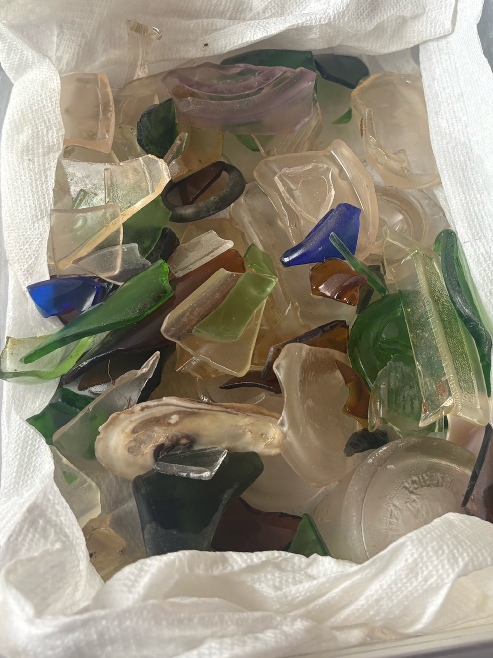 1lbs Assorted Genuine Beach Sea Glass Lot Green Blue Clear Brown Craft Jewler